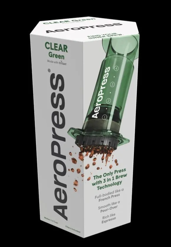 Aeropress Clear Colors Green Coffee Press