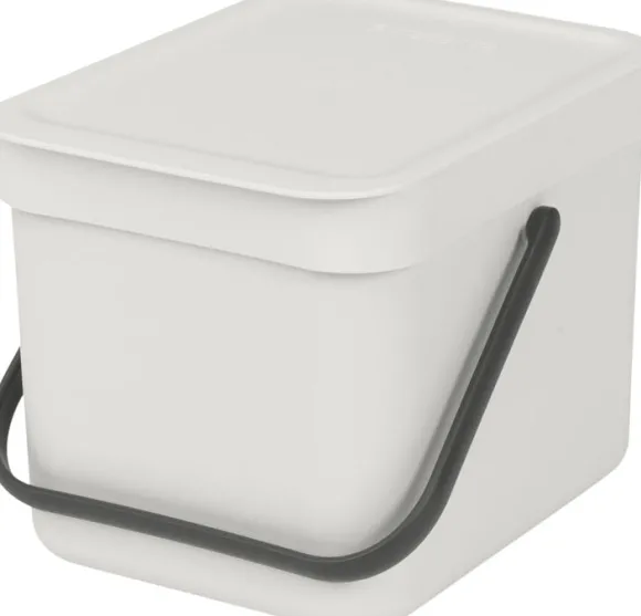 Affaldsspand m/låg sort. kon. 6 ltr