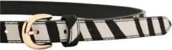 Animal print leather belt