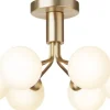 Apiales 6 Ceiling, brushed brass / opal