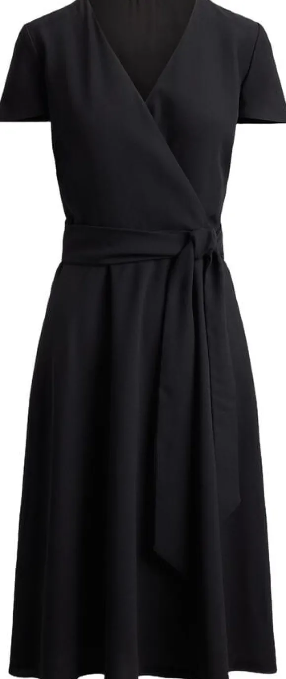 Belted Georgette Surplice Dress