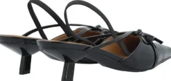 BIAKRISTIN Kitten Heel Bow Slingback Faux Leather