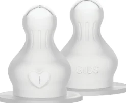 BIBS Baby Bottle Nipple Round Silicone 2 pack Medium Flow