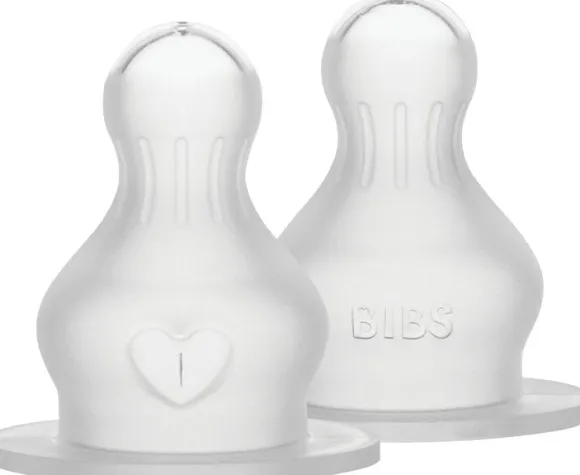 BIBS Baby Bottle Nipple Round Silicone 2 pack Fast Flow