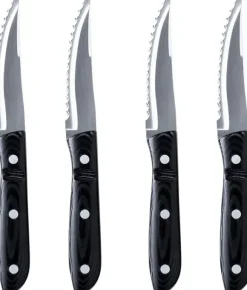 Biffkniv XL Old Farmer Micarta 23,5 cm 4 stk. Svart/Stål