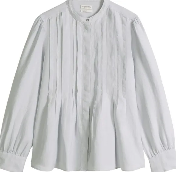 Blouse, flared shape, pleat details