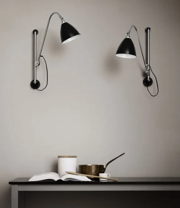 BL5 Wall Lamp - ø16 (Base: Chrome, Shade: Black Semi Matt)
