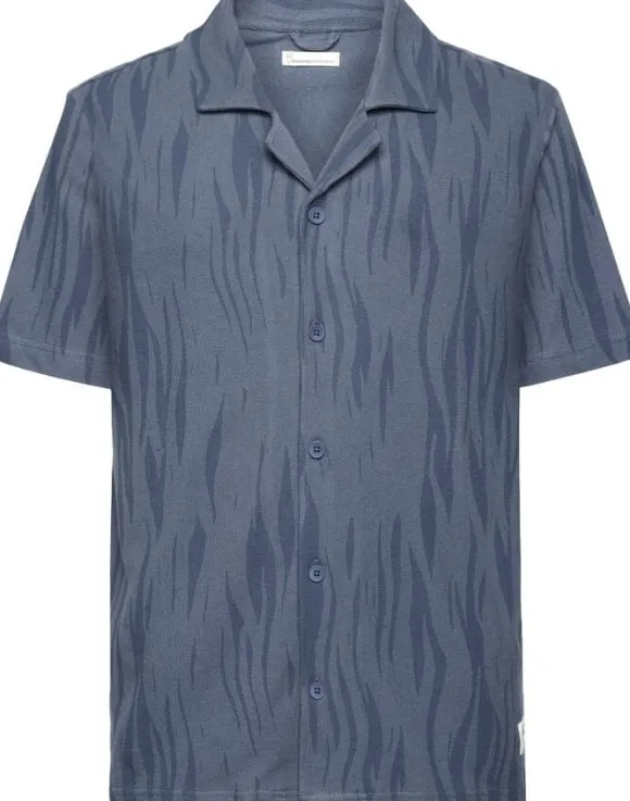Bouclé loose fit Northern Lights short sleeve shirt - GOTS/V