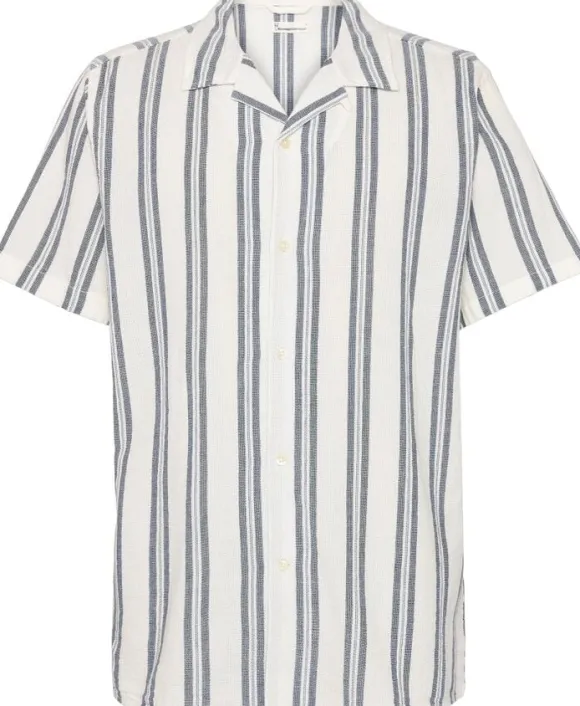 Box short sleeve striped cotton shirt GOTS/Vegan