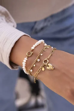Bracelet pearls & heart