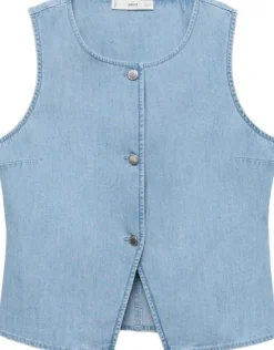 Buttoned denim gilet