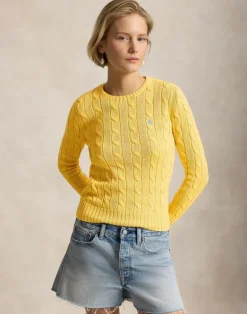 Cable-Knit Cotton Crewneck Sweater