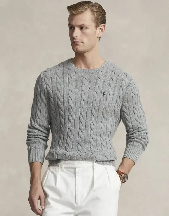 Cable-Knit Cotton Sweater
