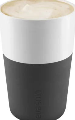 2 Cafe Latte-mugg svart