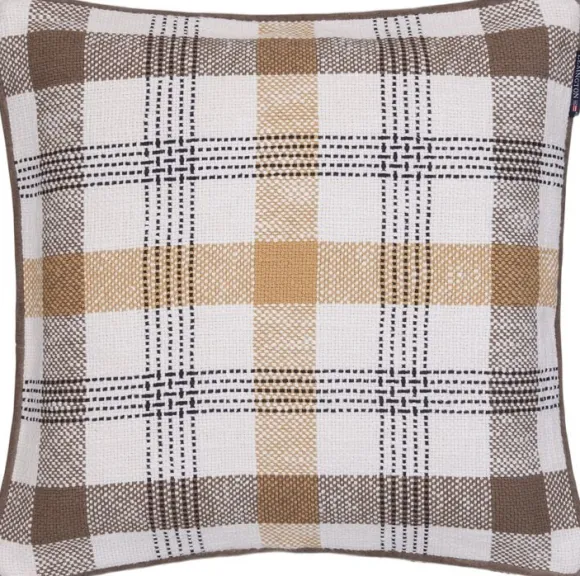 Checked Recycled Cotton Pillow Cover