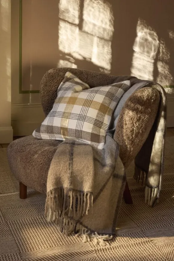 Checked Recycled Cotton Pillow Cover