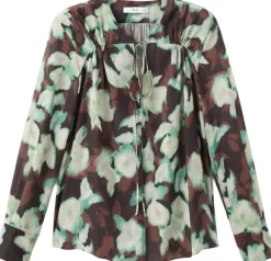 Chiffon blouse with bow neckline