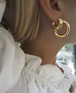 Chunky Hoop, Gold-plated Sterling silver