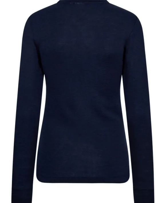 Cilla 12 Langærmede polo strik - 100% Merino uld RWS