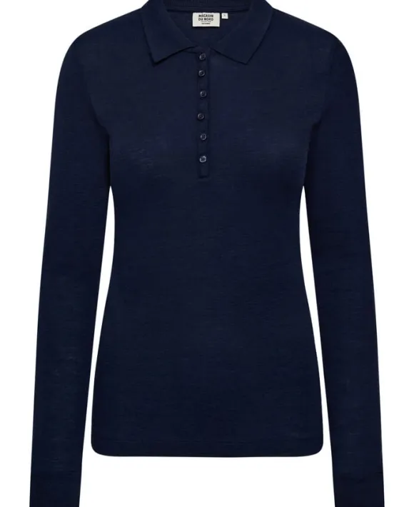 Cilla 12 Langærmede polo strik - 100% Merino uld RWS