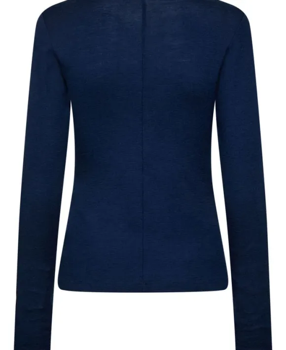 Cilla 16 V-halset bluse - 100% merino wool RWS