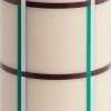 Column Candle-Large-Off-white, green bordeaux and silver