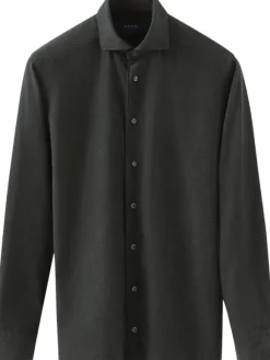 Contemporary Fit Dark Green Flannel Shirt