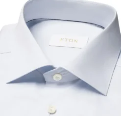 Contemporary Fit Light Blue Solid Elevated Twill Shirt