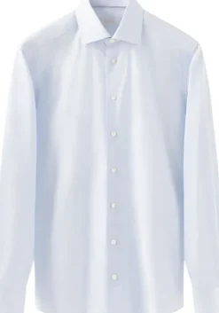 Contemporary Fit Light Blue Solid Elevated Twill Shirt