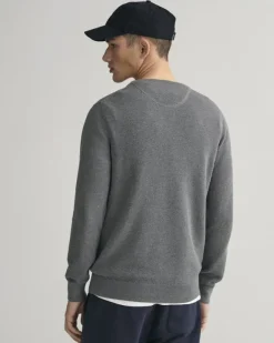 COTTON PIQUE C-NECK