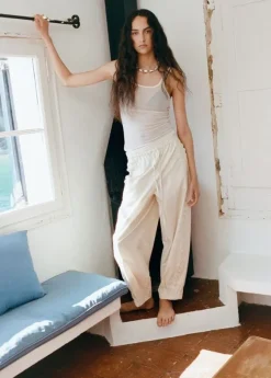 100% cotton trousers with embroider