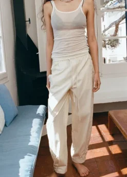 100% cotton trousers with embroider