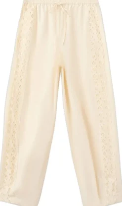 100% cotton trousers with embroider