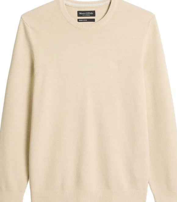 Crewneck, cotton slub, piqué struct