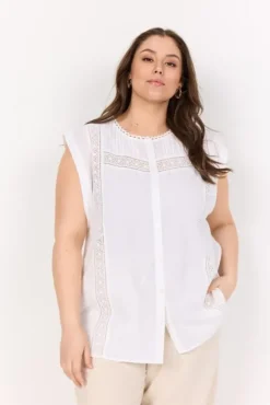 Curvy WA-MARY 1 Bluse Hvid
