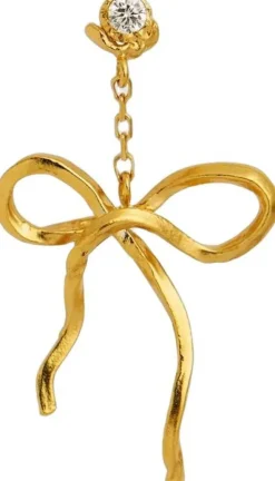 Dangling Flow Bow Ørering - Forgyldt