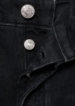 Denim shorts with frayed hem