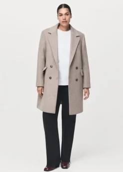 Double-breasted wool coat