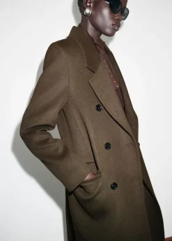 Double-breasted wool coat