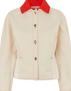 2453 Double Rinse Denim, Peplum Collar Jacket