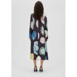 2263 Dry Viscose, Long Sleeve Midi Dress