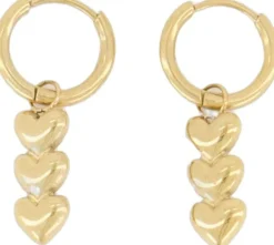 Earrings with three hearts