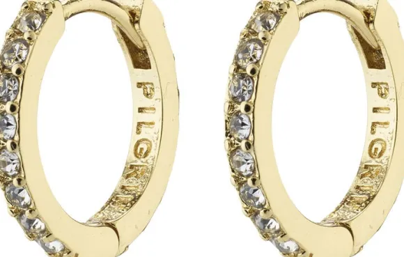 EBNA small crystal hoops gold-plated