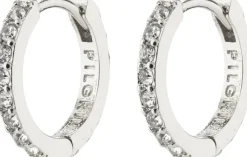 EBNA small crystal hoops silver-plated