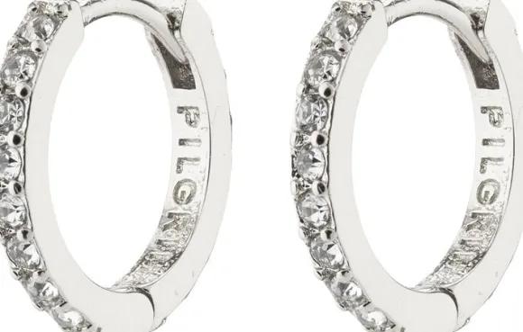 EBNA small crystal hoops silver-plated