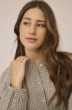 Ellen 3 Check Cotton Shirt - 100% Cotton GOTS