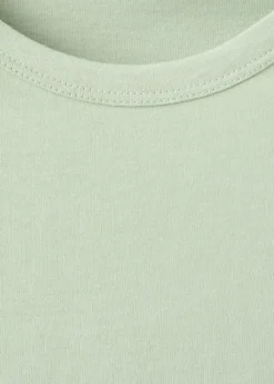 Embroidered cutwork cotton T-shirt