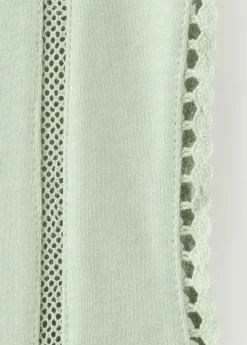 Embroidered cutwork cotton T-shirt