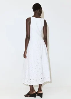 Embroidered lace flared dress