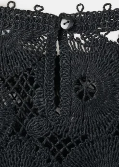 Embroidered top with openwork detai